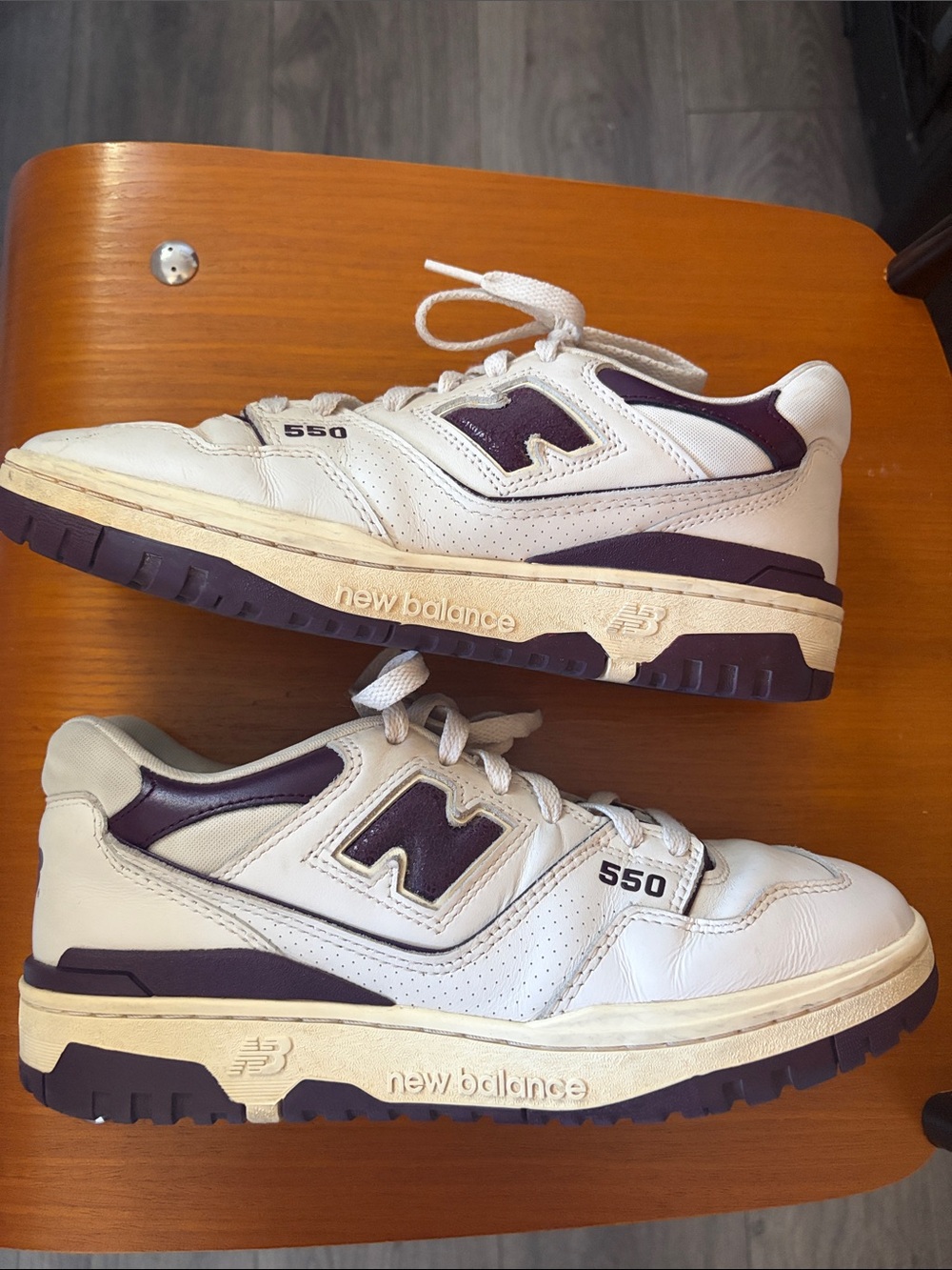 Aime Leon Dore ALD New Balance Men's White Purple 550 Leather Sneakers Womens 9